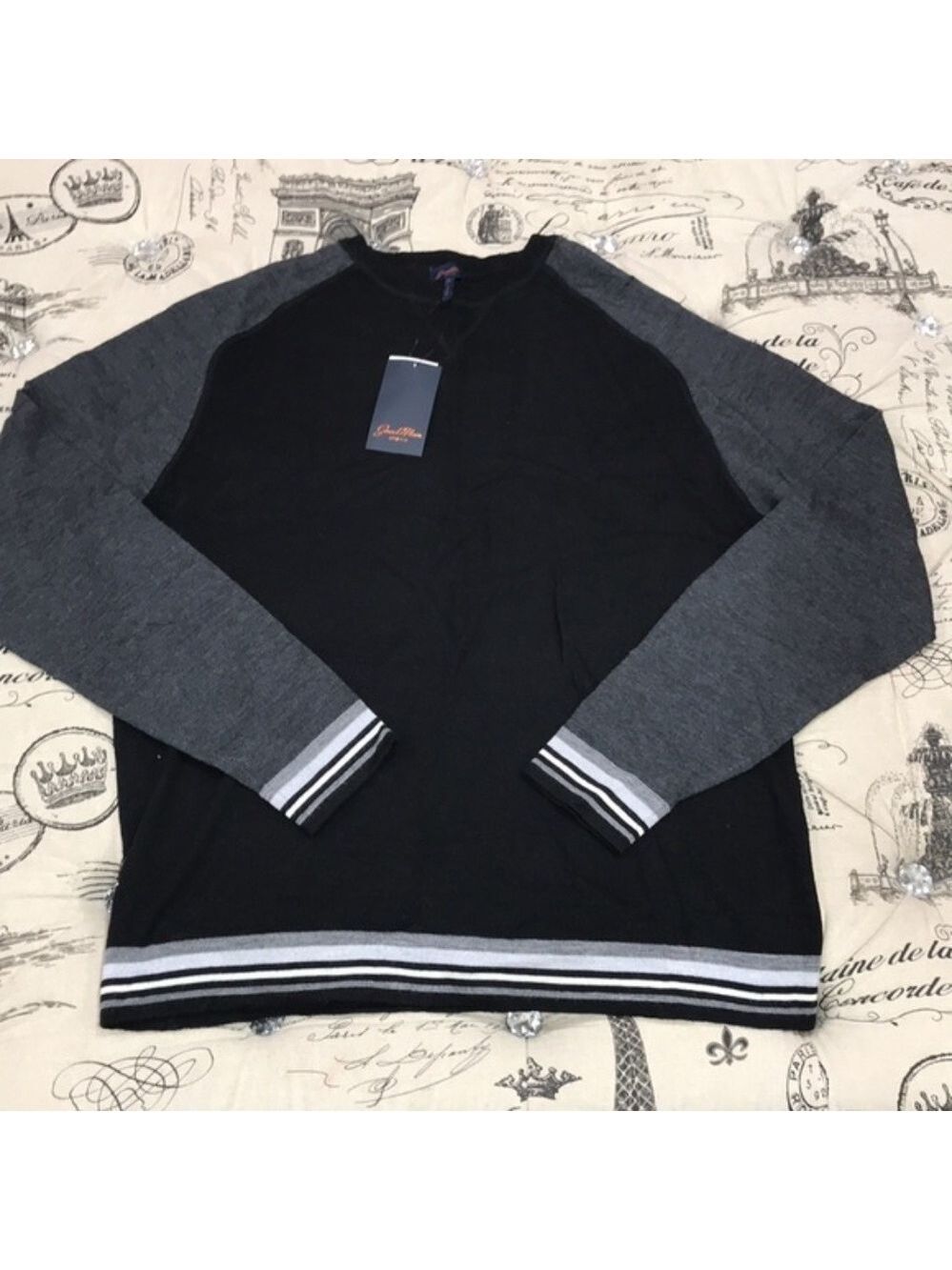 Good Man Brand Colorblock Raglan Merino Wool Sweater - Picture 3 of 6